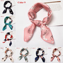Gifts Elegant Women Hair Tie Band Square Scarf Silk Feel Satin Head Neck