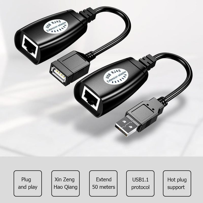 HW-RJ11 USB to RJ45 LAN Connector Adapter 50m Extension Cable Signal Amplifier