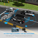 4 inch IPS Touch Screen Car Video Recorder Dual Lens 1296P HD Recording Dash Cam