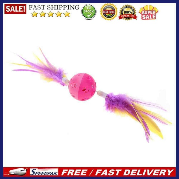 Cute Paw Print Feather Bell Ball Interactive Playing Toys Funny Mini Pet Cat