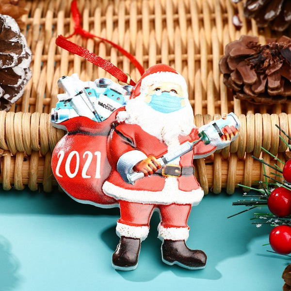 Year Christmas Ornament Santa Claus Xmas Tree Hanging Survivor Vaccine Pendants