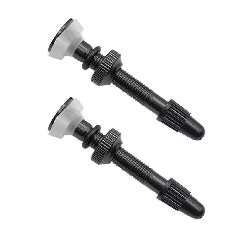 2pcs MTB Road Bike Ready F/V Tubeless Tire Valve for Carbon Rim (Black)