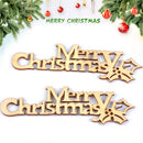 10Pcs/pack Merry Christmas Letter Wood Slice Xmas Tree Ornaments Home Decor