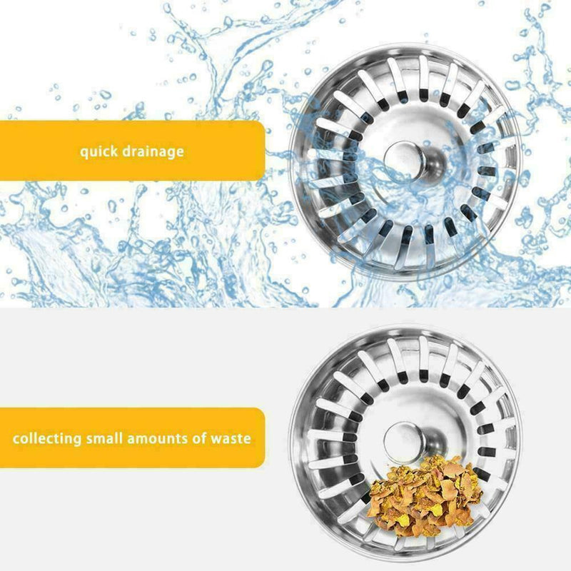 1xStainless Steel Kitchen Sinks Strainer Waste Plug Stopper Drain Filter C6L4