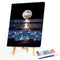 DIY Digital Picture Sea Moon Frameless Oil Painting By Number Acrylic Handi