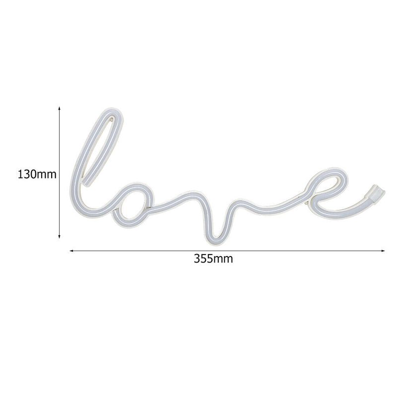 LOVE Sign LED Neon Light USB/Battery Powered Home Party Decor Lamp (Red) Newly