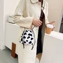 Cute Plush Drawstring Shoulder Bag Women Fluffy Messenger Street Mini Clutches