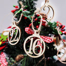 Wooden Xmas Advent Countdown Hanging Tags 1-25 Christmas Calendar Number Label