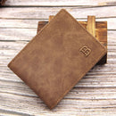 Men Mini Coin Purse Bifold Zipper Card Organize Case Male Pure Color Thin Wal