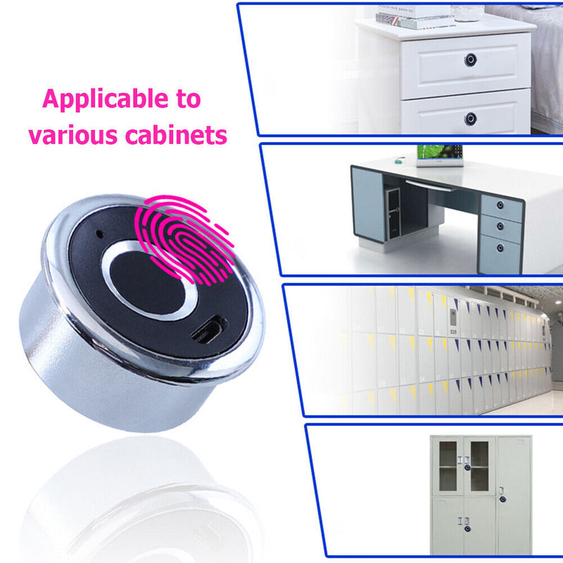 Smart Drawer File Cabinet Fingerprint Lock Anti-Theft Security Padlock Kit