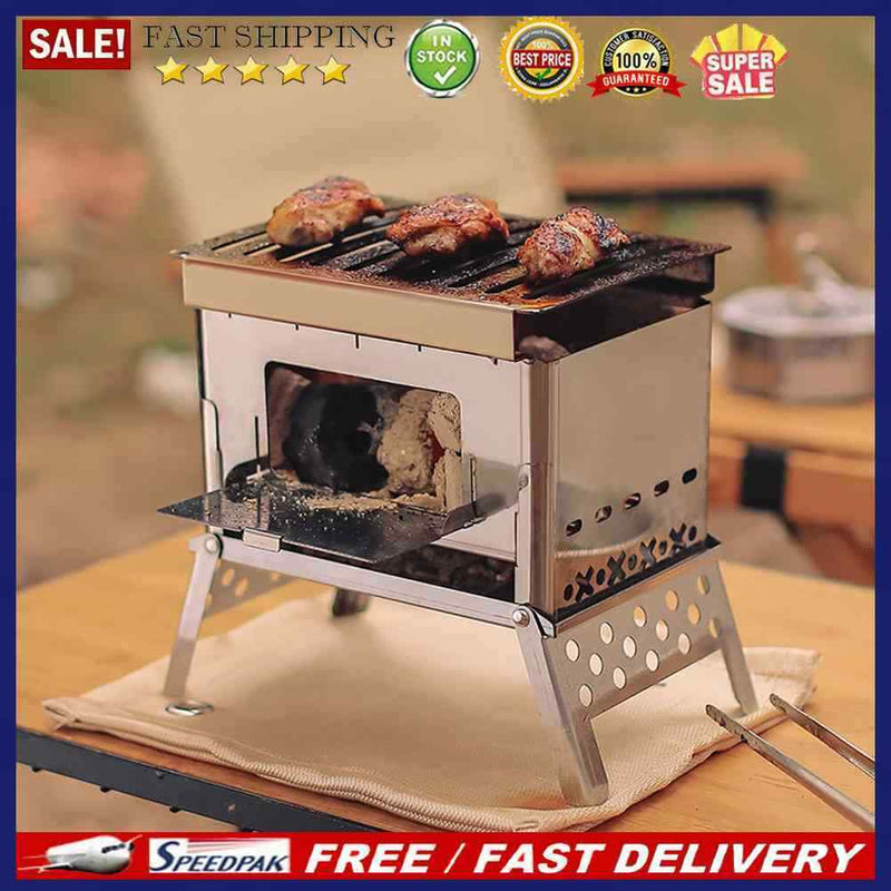 Mini Portable Camping Stove Detachable Charcoal Stove Lightweight for Picnic BBQ