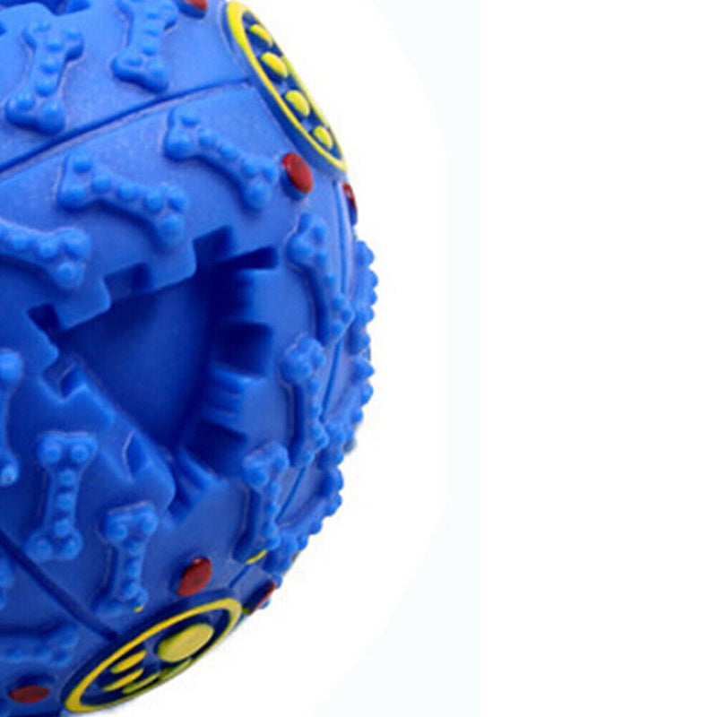Dog Leaking Food Ball Colorful Strange Barking Pet Molar Puzzle Ball (Blue)