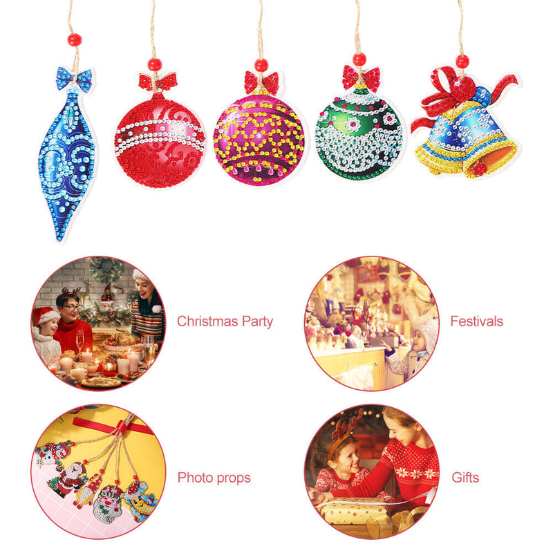 Double-side 5D Diamond Painting DIY Hanging Christmas Trees Pendant (GP010)