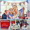 Independence Day Patriotic Ornaments - Blue Red & White Wooden Craft Decor Newly
