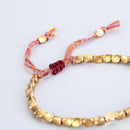 Cotton Thread Women Mens Copper Beads Lucky Rope Bracelets Braided Bangles