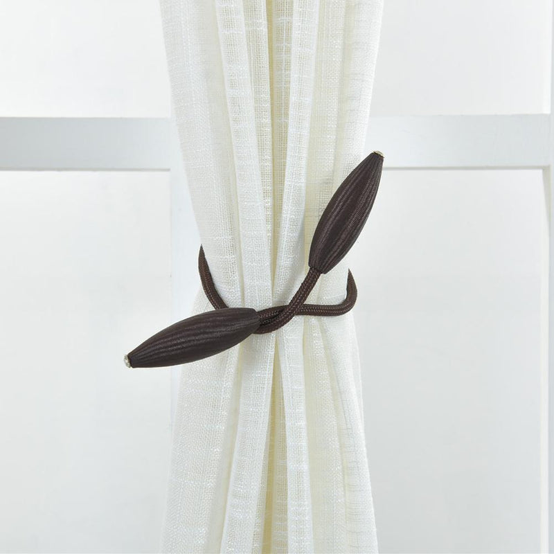 2pcs Curtain Tiebacks Tie Olive Holdbacks Decorative Buckle Clips (Brown)