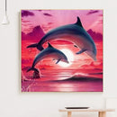 DIY 5D Mosaic Jumping Dolphin Full Round Diamond Painting Animal Picture