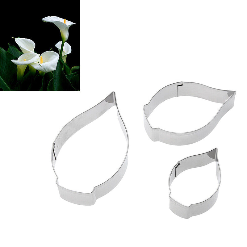 3Pcs/Set Calla Lily Flower Mold Cake Fondant Decorating Tool
