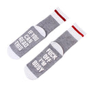 Funny Humor Words Printed Socks Cotton Casual Socks Unisex Socks (Gray)
