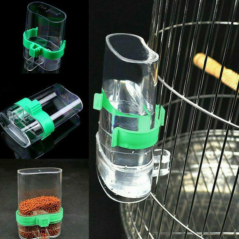 Pet Bird Cage Auto Water Bottle Parrot Food Hanging Dispenser F4H6 Feeder F9W0