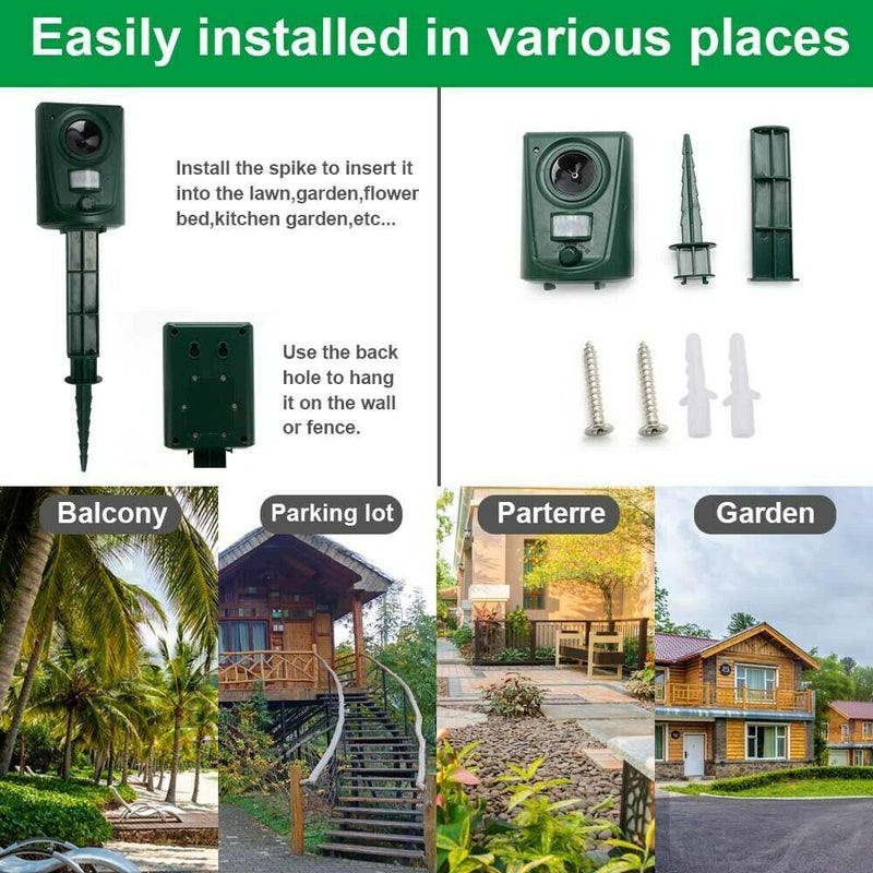 Dog Deterrent Outdoor Pest Repellent Ultrasonic Animal Repeller Bird Fox Scarer