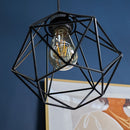 Geometric Hanging Lamp Cage Ceiling Plate Light Holder Metal Pendant Lamp Shade