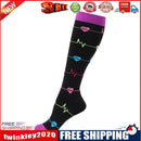 Breathable Sport Calf Length Socks Women Men Heart Print Socks (Black L/XL)