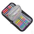 49pcs Aluminum Crochet Hooks Holder Sewing Storage Toollkit Bag (Light Blue