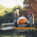 Folding Chicken Wing Leg Rack+Tray Stainless Steel Grill Roaster Stand BBQ
