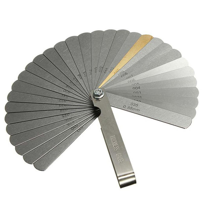 32 Blades Combination Feeler Gauge Metric / Imperial Gapped Filler 0.04-0.88mm