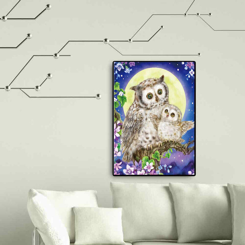 Handmade Full Square Drill 5D Moon Flower Owl Drawing Kit DIY Diamond Paint