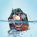 Santa Claus Printed Kitchen Apron Cotton Linen Oil-proof Waterproof Home Cooking