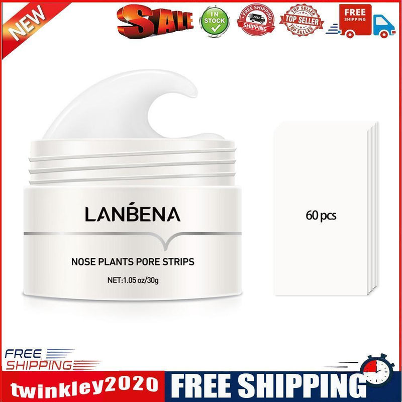LANBENA 60pcs Blackhead Remover Nose Peeling Masks Pore Cleansing Skin Care