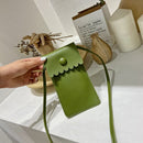 Candy Flower Women Shoulder Bag PU Crossbody Small Phone Pouch (Dark Green)