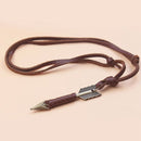 Gifts Punk Jewelry Men Handmade Necklace Leather Chain Arrow Pendant Choker
