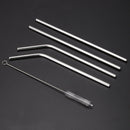 4pcs Metal Stainless Steel Drinking Straws + 1pc Cleaner Brushes