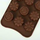 15-Cavity Silicone Flower Rose Chocolate Cake Soap Baking Tray Ice SALE H3E8