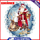 Santa And Animals Frameless Oil Paint By Numbers DIY Hand Painted Canvas Crafts