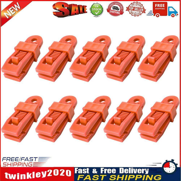 10pcs Outdoor Large Canopy Wind Rope Clamps Windproof Tent Clips (Red) Newly