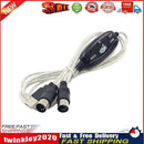 2m MIDI Cable to USB IN-OUT Converter PC to Keyboard Music Adapter Cord Newly