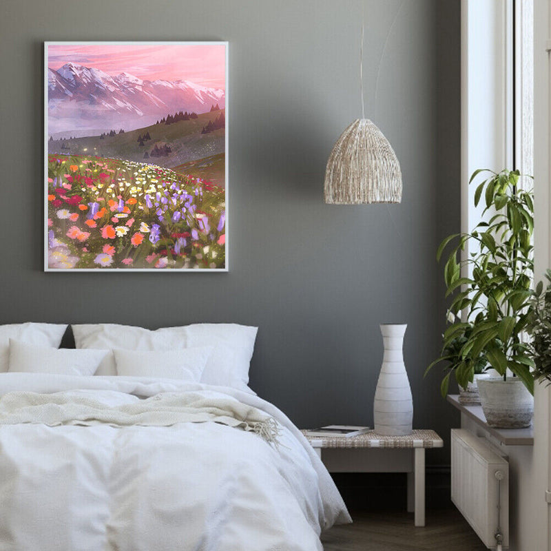 Flower Landscape Oil Paint By Numbers DIY Canvas Set Oil Paint Drawing No Frame