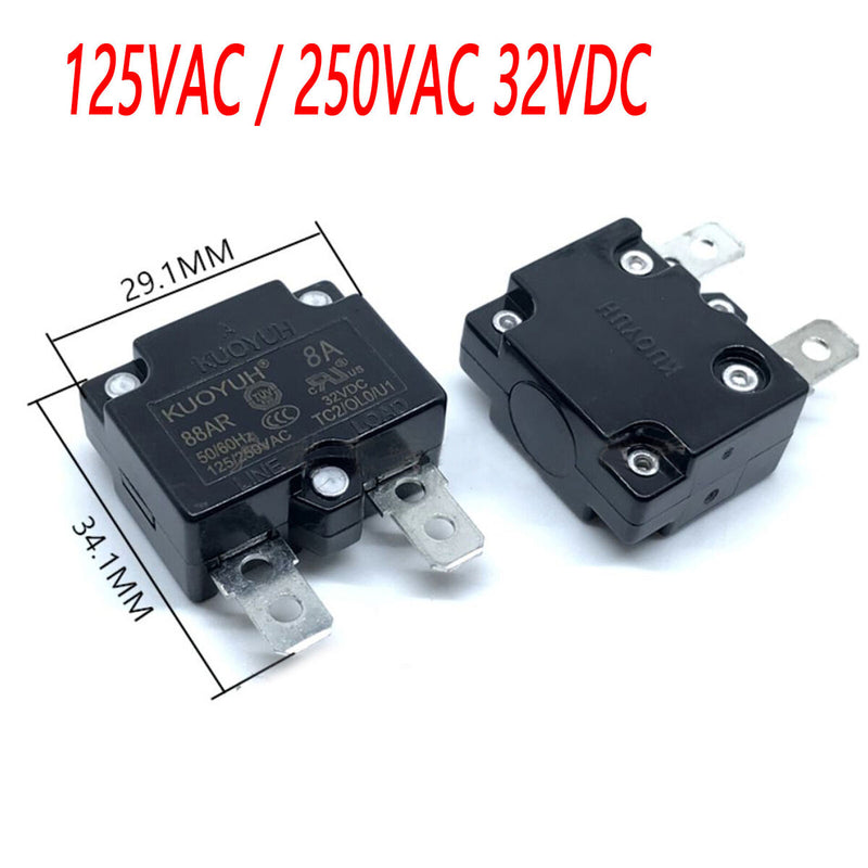 KUOYUH Circuit Breaker Overcurrent Protector 88AR Series 8A Automatic Reset