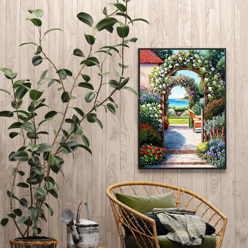 DIY Garden Landscape Oil Paint by Numbers Drawing Pictures Home Decoration Kit