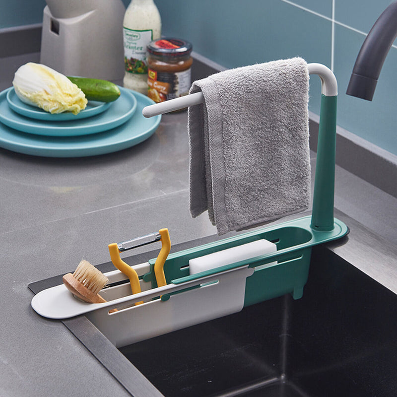 Telescopic Sink Holder-Plastic Adjustable Drainer Sink Tray Sponge Holder Newly