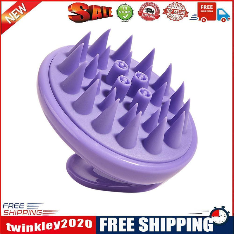 Silicone Head Body Massage Brush Hair Washing Clean Comb Hair Care (Purple)