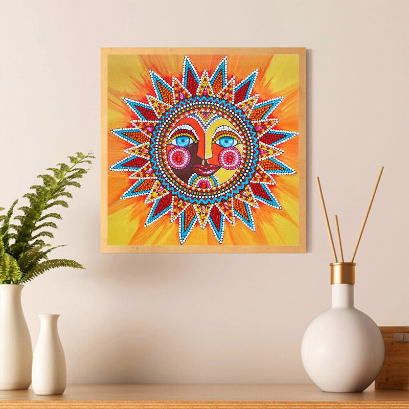 5D Part Special Shaped Drill Luminous Diamond Painting Sun God Art (GT104) Newly