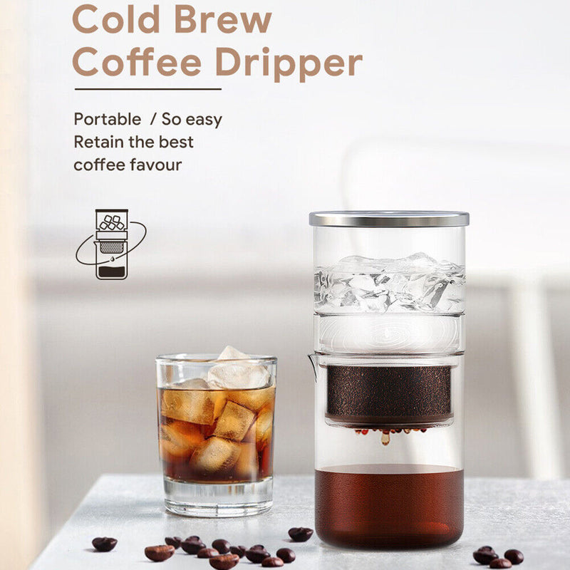 300ml Ice Drip Coffee Pot Glass Coffee Maker Dripper Filter Cold Brew Pots Newly