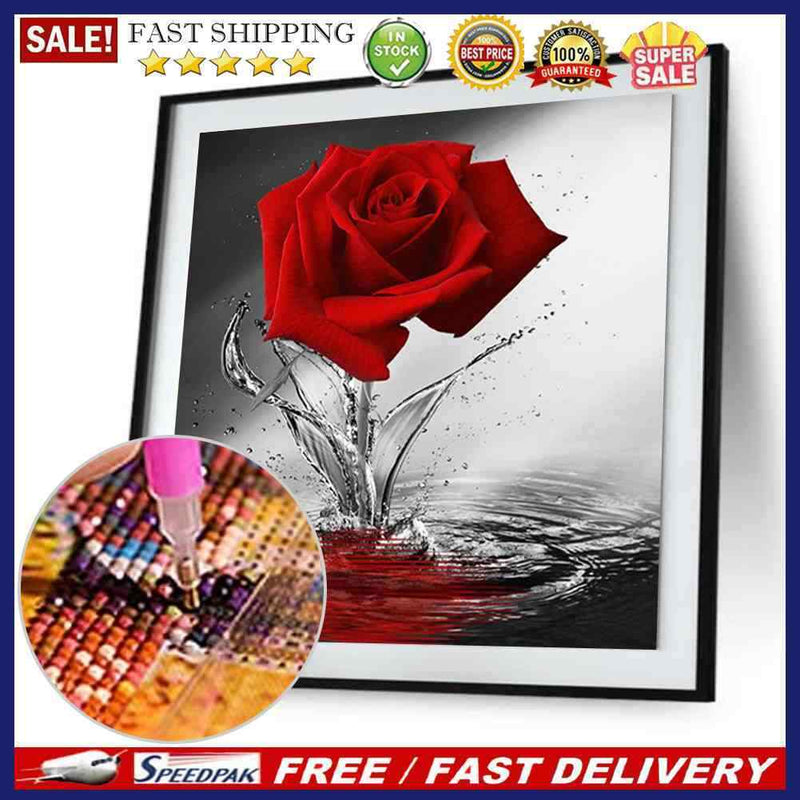 DIY 5D Diamond Painting Embroidery Flower Rose Cross Crafts Stitch Decor