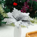Home Decoration Glitter Ornament Xmas Gift Poinsettia Christmas Tree Flowers