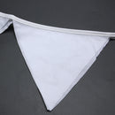 12 Flags 3.2m White Cotton Birthday Wedding Party Pennant Bunting Banner Decor